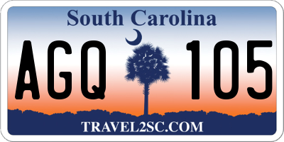 SC license plate AGQ105