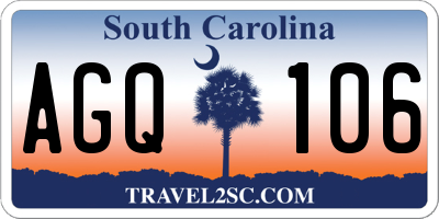 SC license plate AGQ106