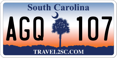 SC license plate AGQ107