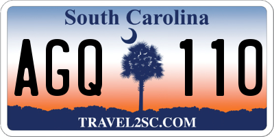 SC license plate AGQ110