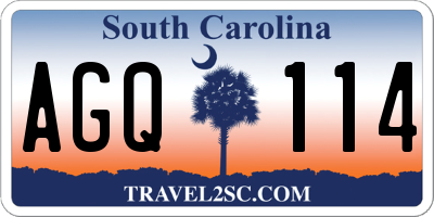 SC license plate AGQ114