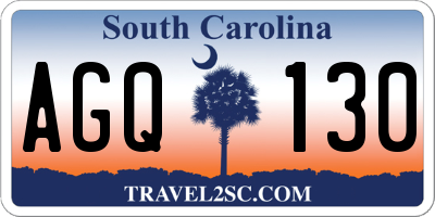 SC license plate AGQ130