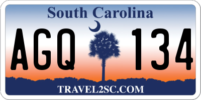 SC license plate AGQ134