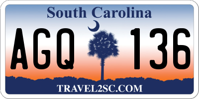 SC license plate AGQ136