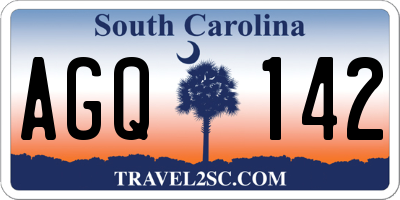 SC license plate AGQ142