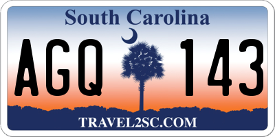 SC license plate AGQ143
