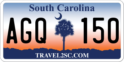 SC license plate AGQ150