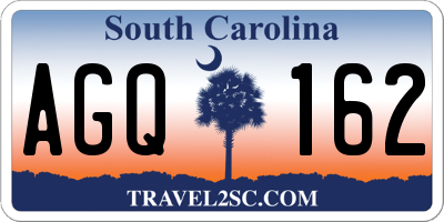 SC license plate AGQ162