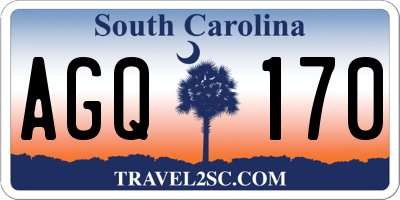 SC license plate AGQ170