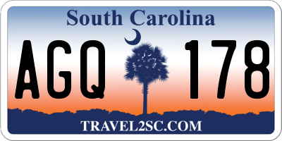SC license plate AGQ178