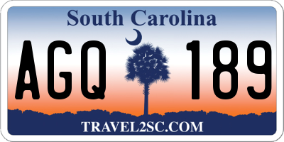 SC license plate AGQ189