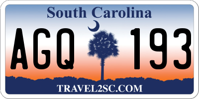 SC license plate AGQ193