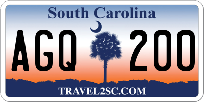SC license plate AGQ200