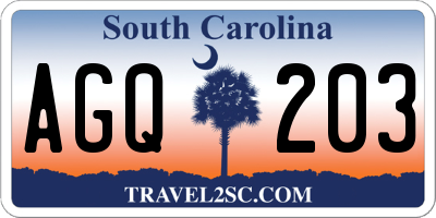 SC license plate AGQ203