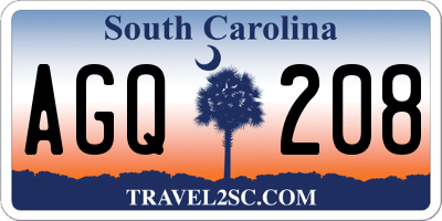 SC license plate AGQ208