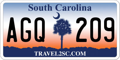 SC license plate AGQ209