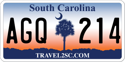 SC license plate AGQ214