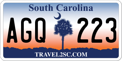 SC license plate AGQ223