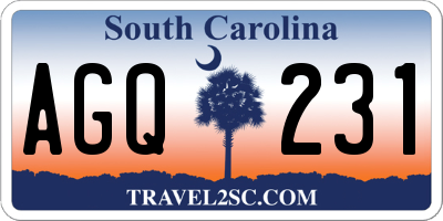 SC license plate AGQ231