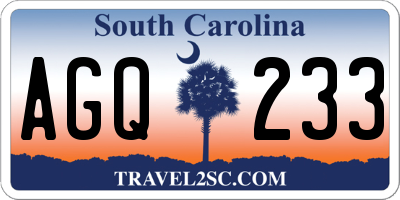 SC license plate AGQ233