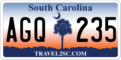 SC license plate AGQ235