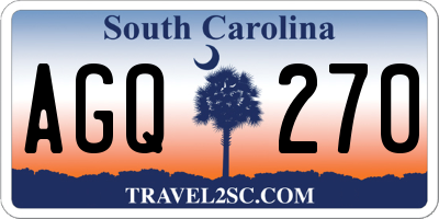 SC license plate AGQ270