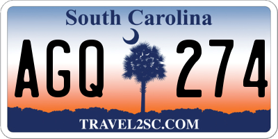 SC license plate AGQ274