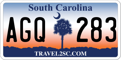 SC license plate AGQ283