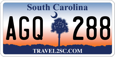 SC license plate AGQ288