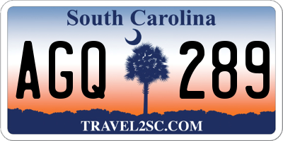 SC license plate AGQ289