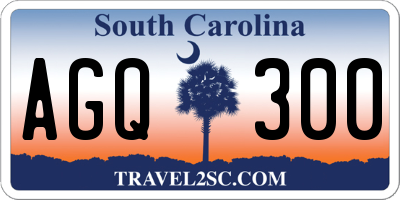 SC license plate AGQ300