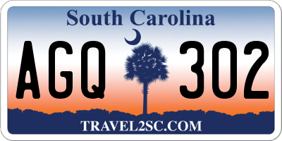 SC license plate AGQ302
