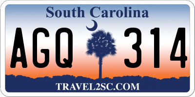 SC license plate AGQ314