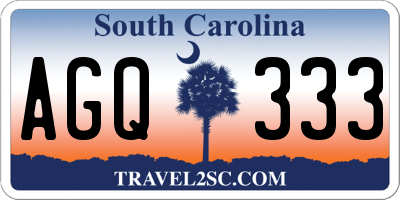 SC license plate AGQ333