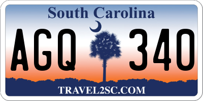SC license plate AGQ340