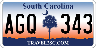 SC license plate AGQ343
