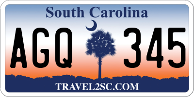 SC license plate AGQ345