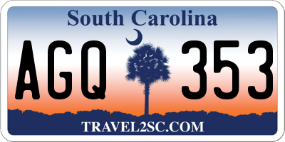 SC license plate AGQ353