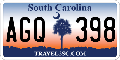 SC license plate AGQ398