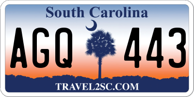 SC license plate AGQ443