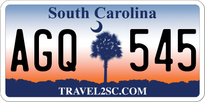 SC license plate AGQ545