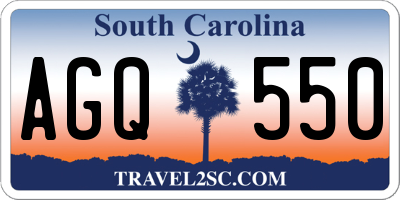 SC license plate AGQ550