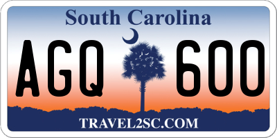 SC license plate AGQ600