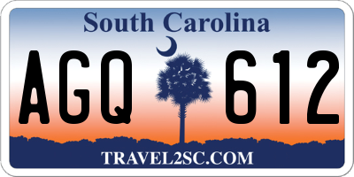 SC license plate AGQ612