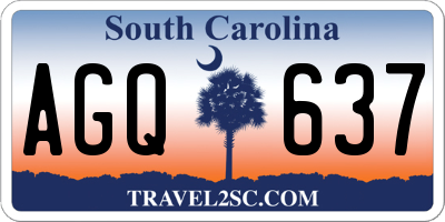 SC license plate AGQ637