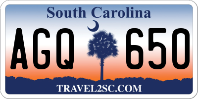 SC license plate AGQ650