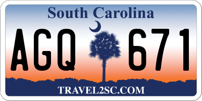 SC license plate AGQ671