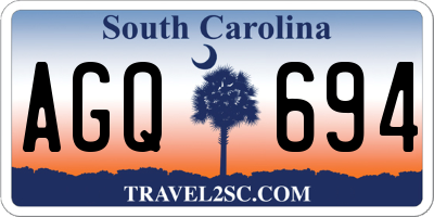 SC license plate AGQ694