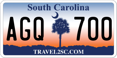 SC license plate AGQ700