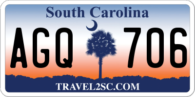 SC license plate AGQ706